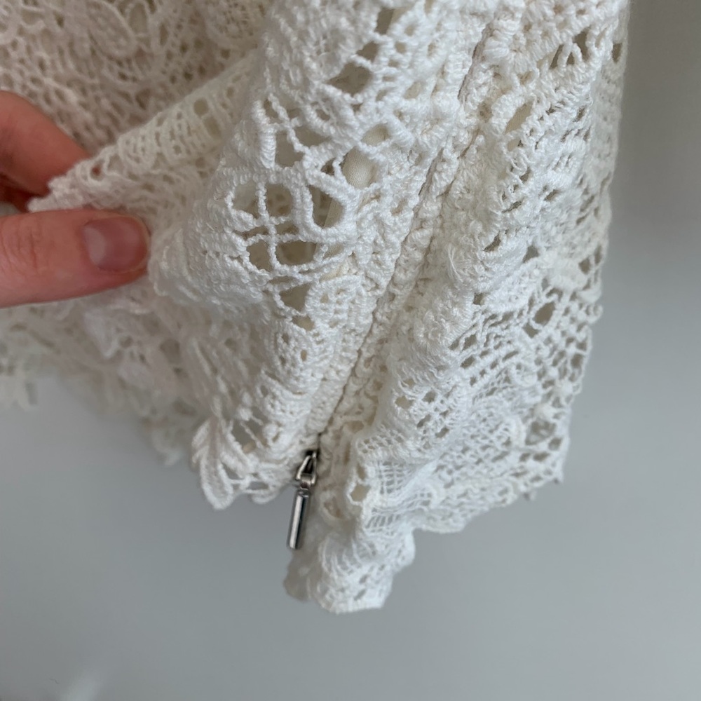 Rebecca Taylor Cream Lace Blouse Size 0 - Picture 4 of 7